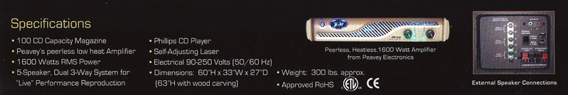 ROCK-OLA CD Specifications